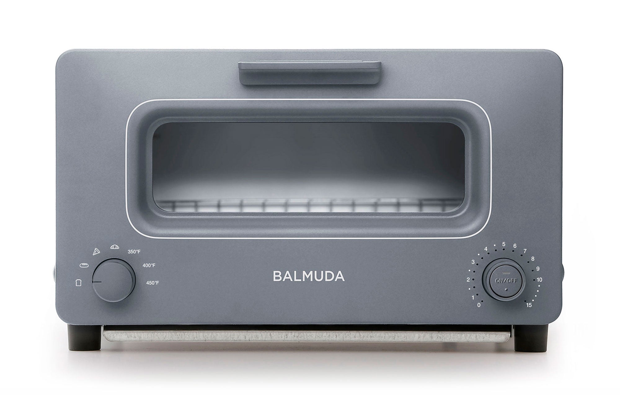 Grey the toaster, front view