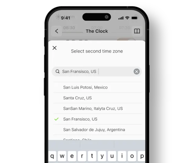 the clock app view